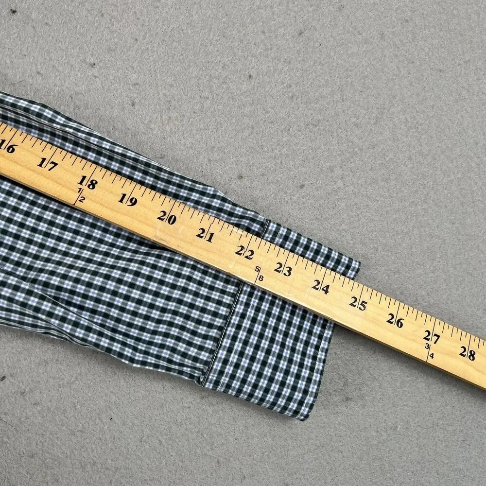 Banana Republic Shirt L Green Plaid‎ Long Sleeve Soft Wash Collared Button Down